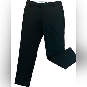 Band of Outsiders Black Straight Leg Trousers with small pant leg slit Size 2